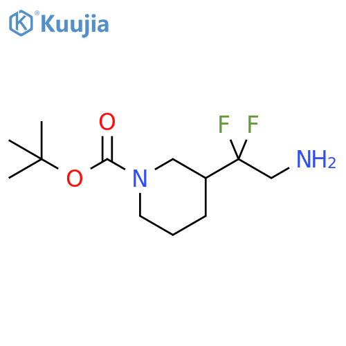 Tert-butyl 3-(2-amino-1,1-difluoroethyl)piperidine-1-carboxylate structure