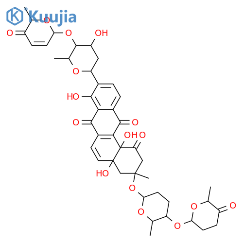 Benz[a]anthracene-1,7,12(2H)-trione, 9-[2,6-dideoxy-4-O-[(2R,6S)-5,6-dihydro-6-methyl-5-oxo-2H-pyran-2-yl]-β-D-arabino-hexopyranosyl]-3,4,4a,12b-tetrahydro-4a,8,12b-trihydroxy-3-methyl-3-[[(2S,5S,6S)-tetrahydro-6-methyl-5-[[(2R,6S)-tetrahydro-6-methyl-5-oxo-2H-pyran-2-yl]oxy]-2H-pyran-2-yl]oxy]-, (3... structure