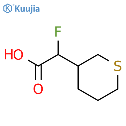 2H-Thiopyran-3-acetic acid, α-fluorotetrahydro- structure