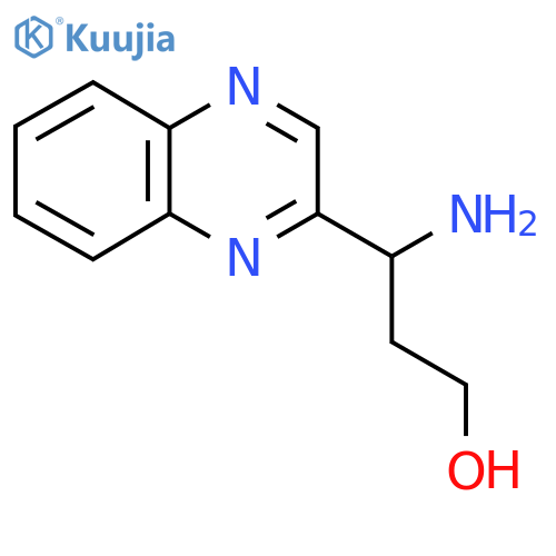 3-amino-3-(quinoxalin-2-yl)propan-1-ol structure