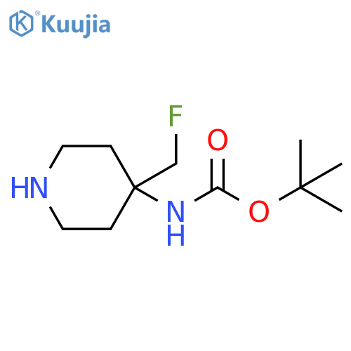 tert-butyl N-[4-(fluoromethyl)-4-piperidyl]carbamate structure