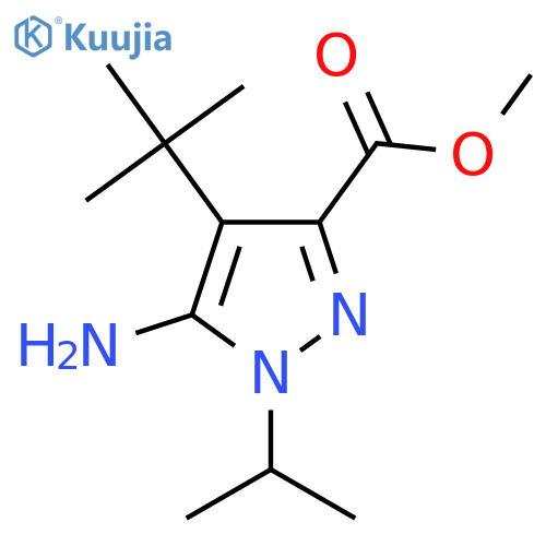 methyl 5-amino-4-tert-butyl-1-(propan-2-yl)-1H-pyrazole-3-carboxylate structure