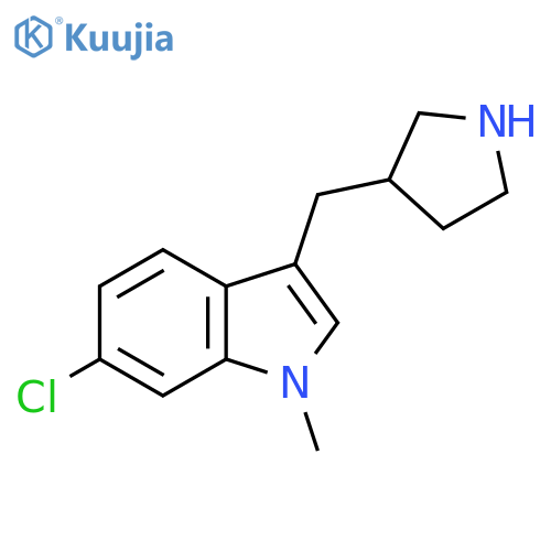 6-chloro-1-methyl-3-(pyrrolidin-3-yl)methyl-1H-indole structure