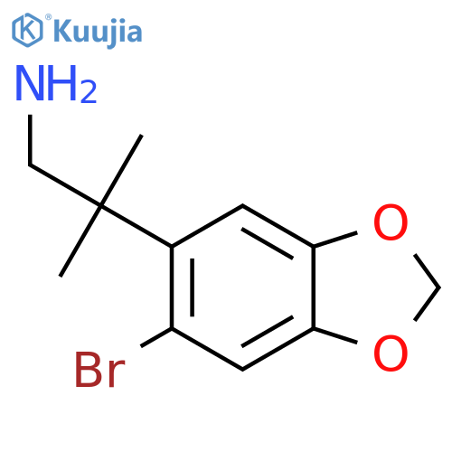 2-(6-bromo-1,3-dioxaindan-5-yl)-2-methylpropan-1-amine structure
