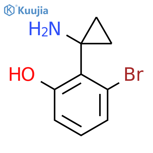 2-(1-Aminocyclopropyl)-3-bromophenol structure