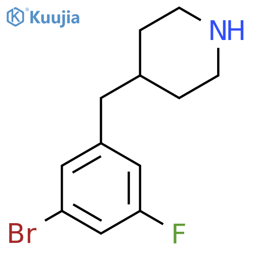 4-[(3-Bromo-5-fluorophenyl)methyl]piperidine structure