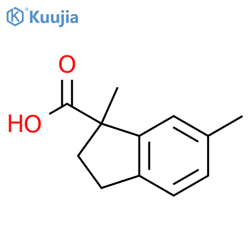 1,6-dimethyl-2,3-dihydro-1H-indene-1-carboxylic acid structure
