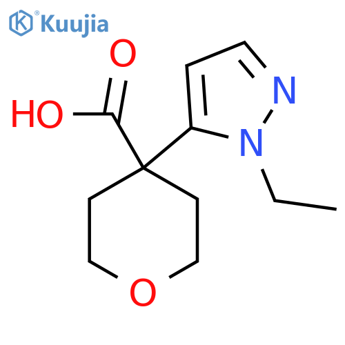 4-(1-ethyl-1H-pyrazol-5-yl)oxane-4-carboxylic acid structure