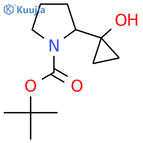 Tert-butyl 2-(1-hydroxycyclopropyl)pyrrolidine-1-carboxylate structure