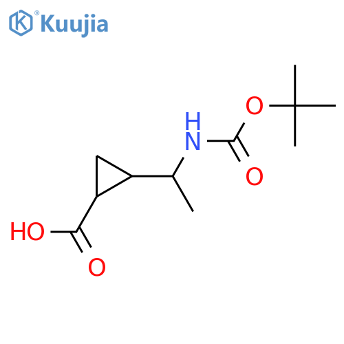 2-(1-{[(Tert-butoxy)carbonyl]amino}ethyl)cyclopropane-1-carboxylic acid structure