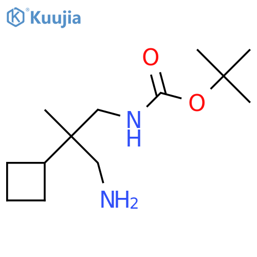 tert-butyl N-(3-amino-2-cyclobutyl-2-methylpropyl)carbamate structure