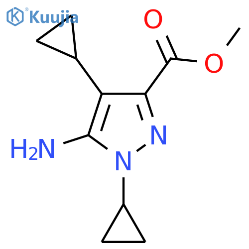 methyl 5-amino-1,4-dicyclopropyl-1H-pyrazole-3-carboxylate structure