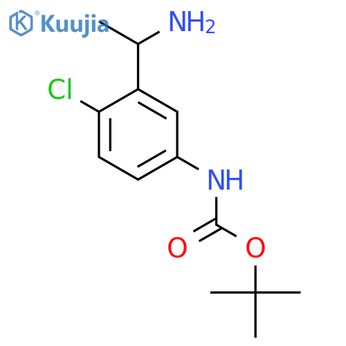 Tert-butyl n-[3-(1-aminoethyl)-4-chlorophenyl]carbamate structure