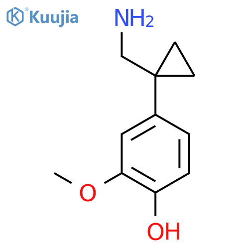 4-[1-(Aminomethyl)cyclopropyl]-2-methoxyphenol structure