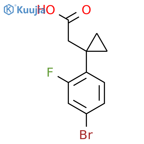 2-1-(4-bromo-2-fluorophenyl)cyclopropylacetic acid structure