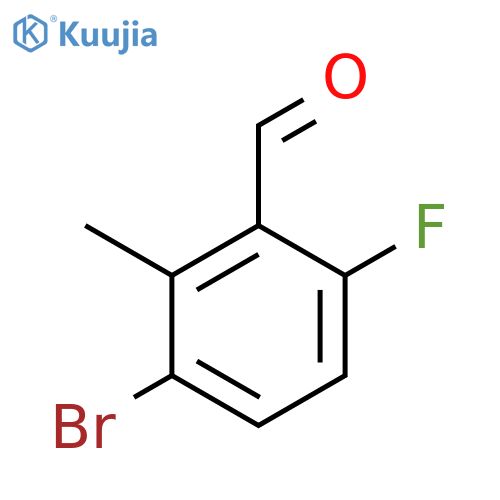 3-Bromo-6-fluoro-2-methylbenzaldehyde structure
