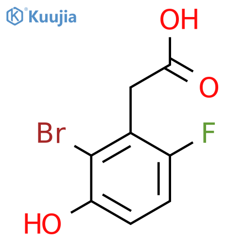 2-Bromo-6-fluoro-3-hydroxyphenylacetic acid structure