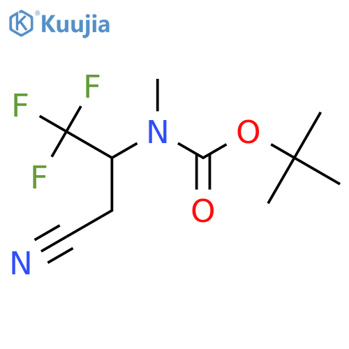 tert-butyl N-(3-cyano-1,1,1-trifluoropropan-2-yl)-N-methylcarbamate structure