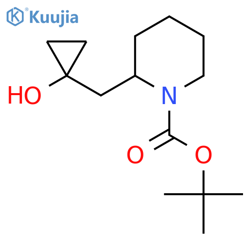 tert-butyl 2-(1-hydroxycyclopropyl)methylpiperidine-1-carboxylate structure
