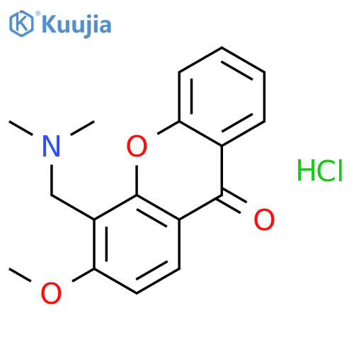 4-[(dimethylamino)methyl]-3-methoxy-9H-xanthen-9-one hydrochloride (1:1) structure