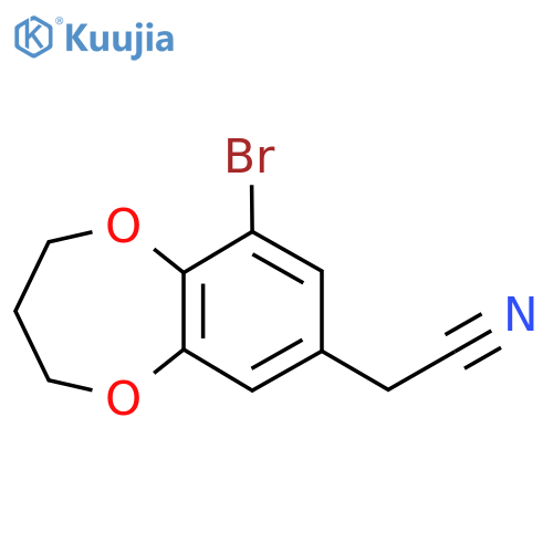 2-(9-bromo-3,4-dihydro-2H-1,5-benzodioxepin-7-yl)acetonitrile structure