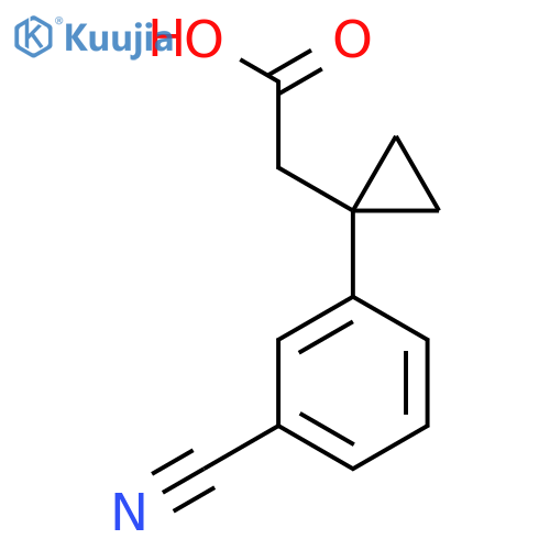 2-1-(3-cyanophenyl)cyclopropylacetic acid structure