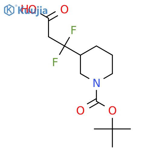 3-{1-[(Tert-butoxy)carbonyl]piperidin-3-yl}-3,3-difluoropropanoic acid structure