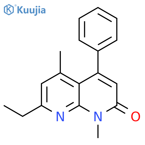 1,8-Naphthyridin-2(1H)-one, 7-ethyl-1,5-dimethyl-4-phenyl- structure
