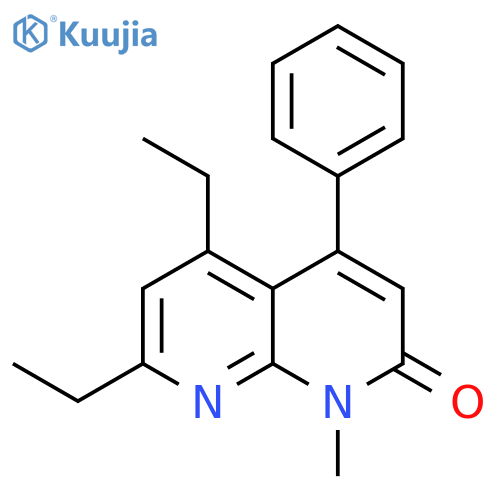 1,8-Naphthyridin-2(1H)-one, 5,7-diethyl-1-methyl-4-phenyl- structure