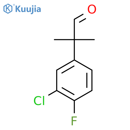 2-(3-Chloro-4-fluorophenyl)-2-methylpropanal structure