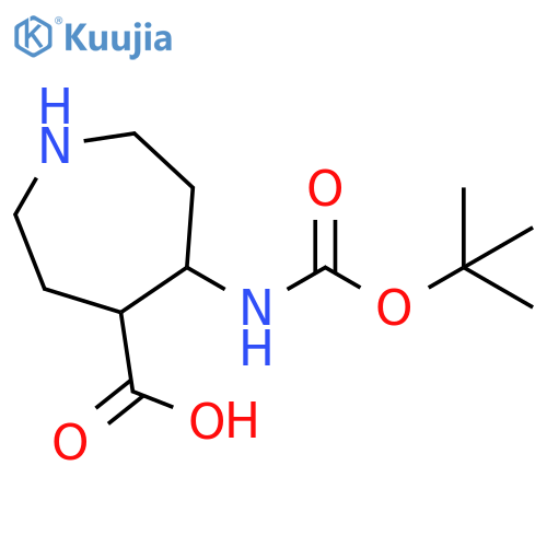 1H-Azepine-4-carboxylic acid, 5-[[(1,1-dimethylethoxy)carbonyl]amino]hexahydro- structure
