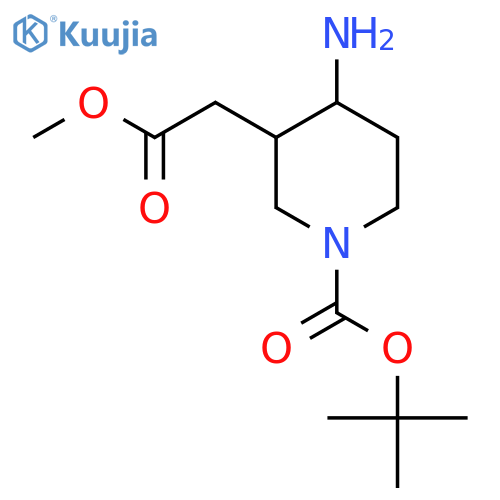 Tert-butyl 4-amino-3-(2-methoxy-2-oxoethyl)piperidine-1-carboxylate structure