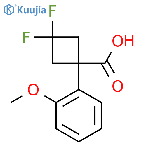 3,3-difluoro-1-(2-methoxyphenyl)cyclobutane-1-carboxylic acid structure