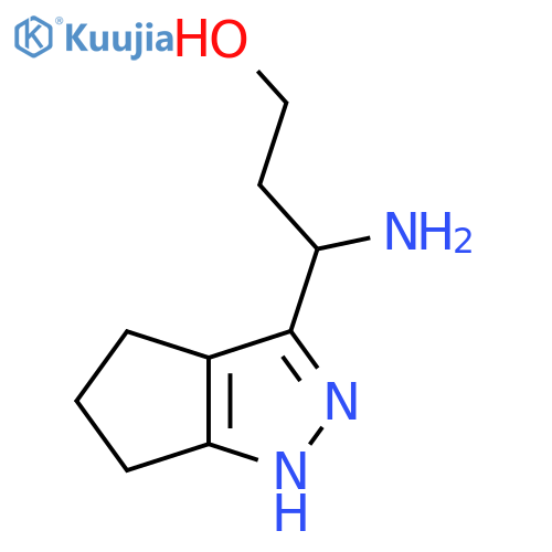 3-amino-3-{1H,4H,5H,6H-cyclopentacpyrazol-3-yl}propan-1-ol structure