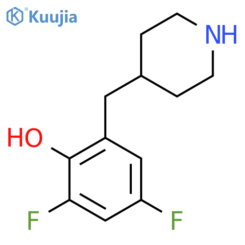 2,4-difluoro-6-(piperidin-4-yl)methylphenol structure