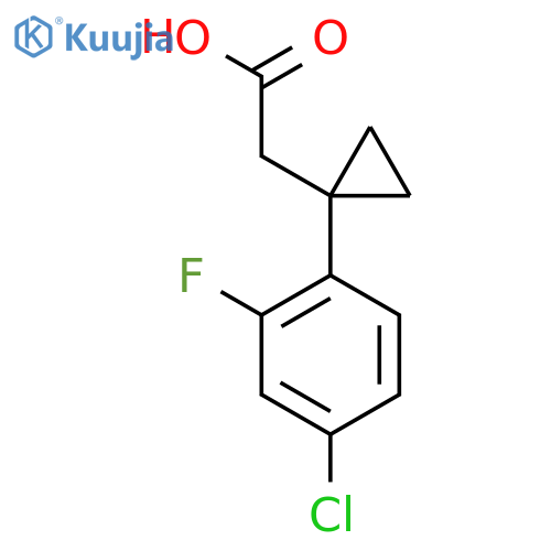 2-1-(4-chloro-2-fluorophenyl)cyclopropylacetic acid structure