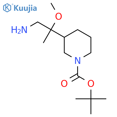 tert-butyl 3-(1-amino-2-methoxypropan-2-yl)piperidine-1-carboxylate structure