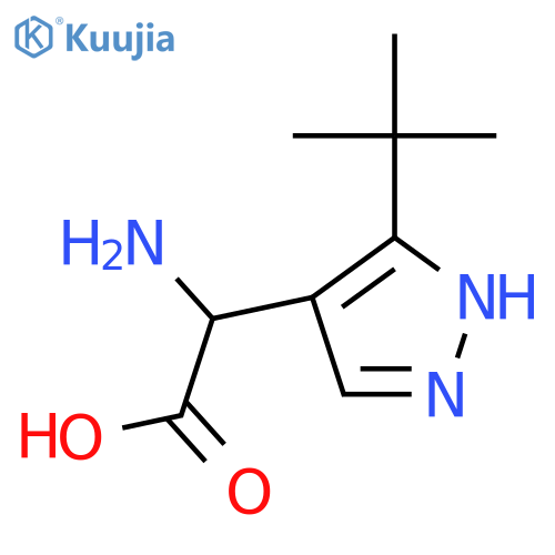 2-amino-2-(3-tert-butyl-1H-pyrazol-4-yl)acetic acid structure