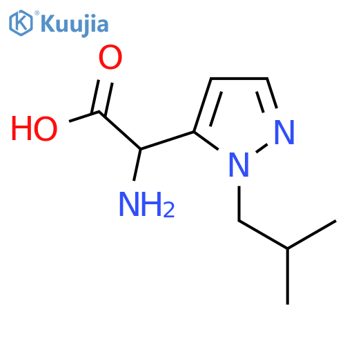 2-amino-2-[1-(2-methylpropyl)-1H-pyrazol-5-yl]acetic acid structure