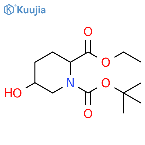 1-tert-butyl 2-ethyl 5-hydroxypiperidine-1,2-dicarboxylate structure