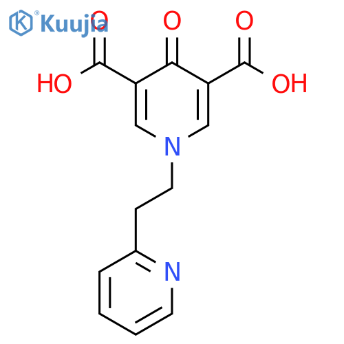 4-Oxo-1-(2-pyridin-2-ylethyl)-1,4-dihydropyridine-3,5-dicarboxylic acid structure