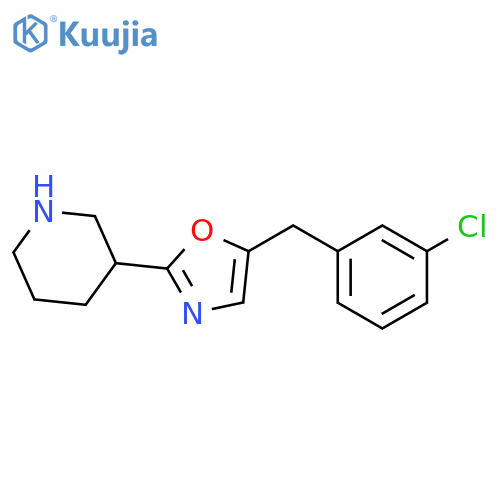 5-(3-Chlorobenzyl)-2-(piperidin-3-yl)oxazole structure