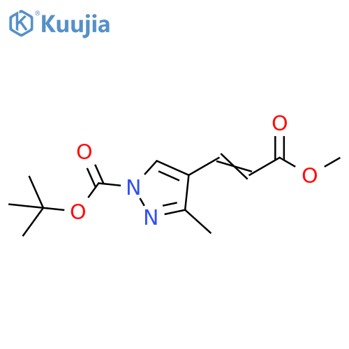 1H-Pyrazole-1-carboxylic acid, 4-(3-methoxy-3-oxo-1-propen-1-yl)-3-methyl-, 1,1-dimethylethyl ester structure