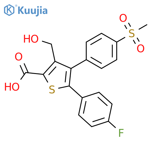 2-Thiophenecarboxylic acid,5-(4-fluorophenyl)-3-(hydroxymethyl)-4-[4-(methylsulfonyl)phenyl]- structure