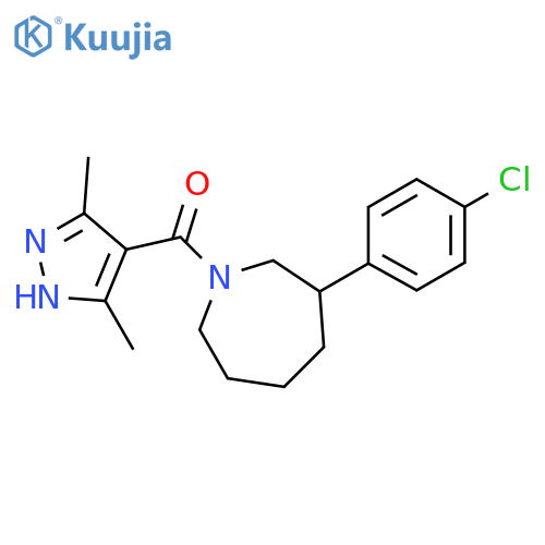 [3-(4-chlorophenyl)azepan-1-yl]-(3,5-dimethyl-1H-pyrazol-4-yl)methanone structure