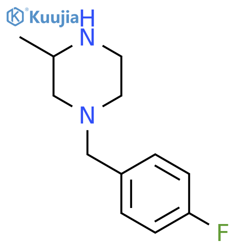 1-[(4-fluorophenyl)methyl]-3-methyl-Piperazine structure