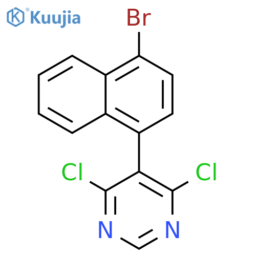 Pyrimidine, 5-(4-bromo-1-naphthalenyl)-4,6-dichloro- structure