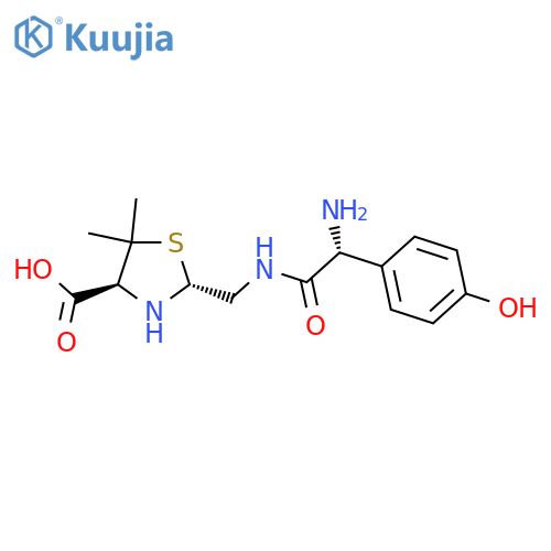 4-Thiazolidinecarboxylic acid,2-[[[(2R)-amino(4-hydroxyphenyl)acetyl]amino]methyl]-5,5-dimethyl-,(2R,4S)- structure