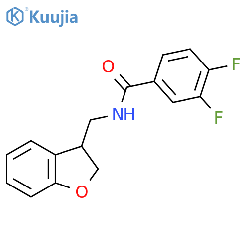N-[(2,3-dihydro-1-benzofuran-3-yl)methyl]-3,4-difluorobenzamide structure