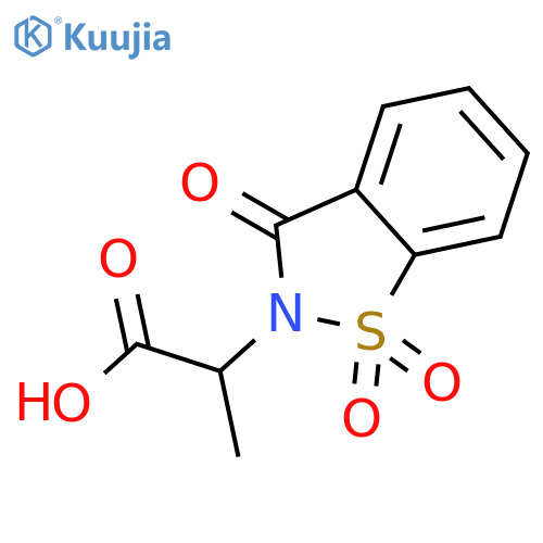 2-(1,1,3-trioxo-2,3-dihydro-1lambda6,2-benzothiazol-2-yl)propanoic acid structure